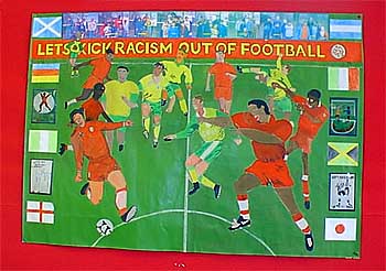 Runner-Up in the Let's Kick Racism Out Of Football Poster Competition for primary schools